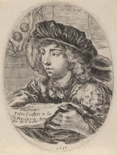 Page de titre pour Plusieurs Testes Coiffées à la Persienne, 1650 - Stefano della Bella