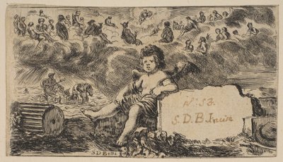 Page de titre : Cupidon, du Jeu de la Mythologie - Stefano della Bella