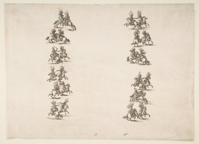 Vingt-quatre cavaliers se battant en deux colonnes, 1652 - Stefano della Bella