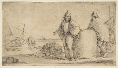 Deux marins avec une balle de marchandises, vers 1662 - Stefano della Bella