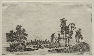 Diverses figures et paysages: un cavalier perdu demandant son chemin - Stefano della Bella