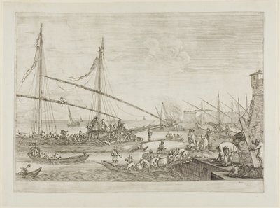 Vue des fortifications, des vues du port de Livourne - Stefano della Bella