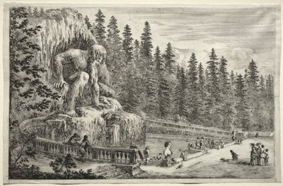 Vues de la Villa de Pratolino: Statue colossale des Apennins - Stefano della Bella