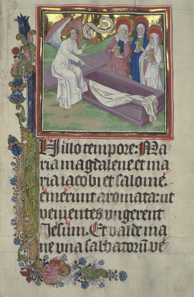Ms. Czart. 3017 IV, fol.9r Les Saintes Femmes au tombeau du Christ - Stephan Lochner