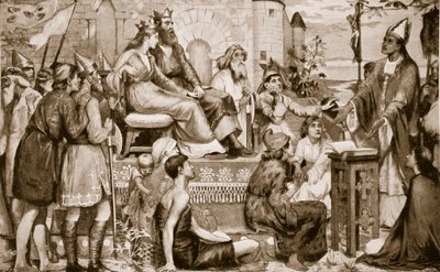 Saint Augustin prêchant aux Saxons, 597, illustration de 