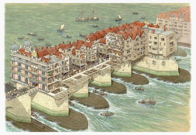 Vieux Pont de Londres (partie centrale), vers 1580-1600 - Stephen Conlin