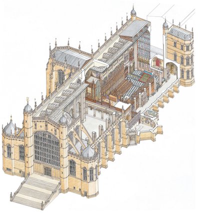 Chapelle Saint-Georges, Windsor, vers 1900-2023 (dessiné en 2003) - Stephen Conlin