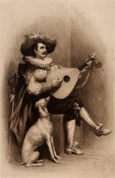 Musicien et chien - Stephen James Ferris