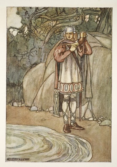 Dermot prit la corne et aurait voulu la remplir, illustration de 