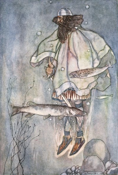 Fergus descend dans le lac, vers 1910 - Stephen Reid