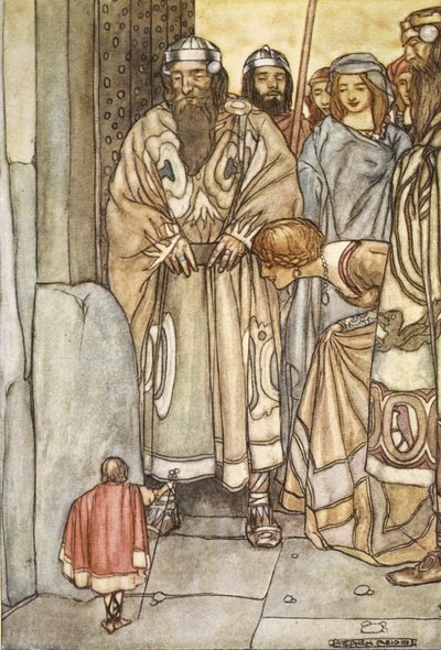 Ils sont tous sortis, seigneurs et dames, pour voir le petit homme, illustration de 