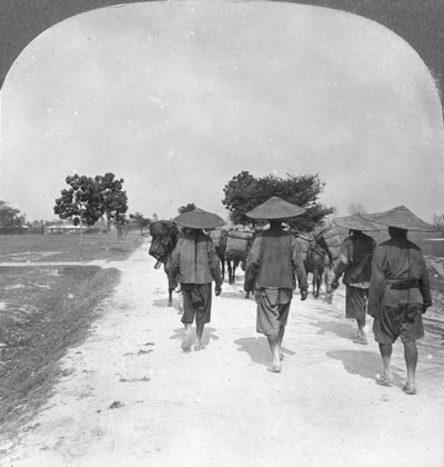 En route pour la Chine depuis Bhamo, Birmanie, 1908 - Stereo Travel Co