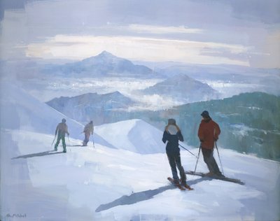 Des skieurs sur les sommets enneigés - Steve Mitchell