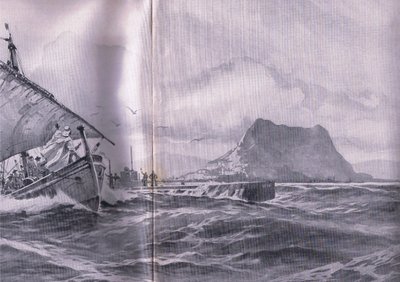 Sous-marin allemand traversant les détroits de Gibraltar en route vers les Dardanelles, de L