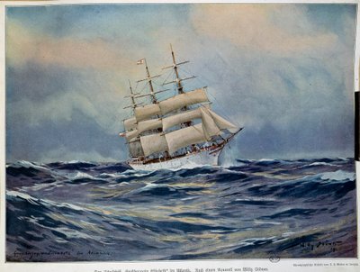 La voile de la Grande Duchesse Elisabeth. Aquarelle par Willy Stöwer. 1909. Arts décoratifs, Paris - Willy Stoewer 