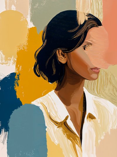 Portrait abstrait coloré - Studio Palette