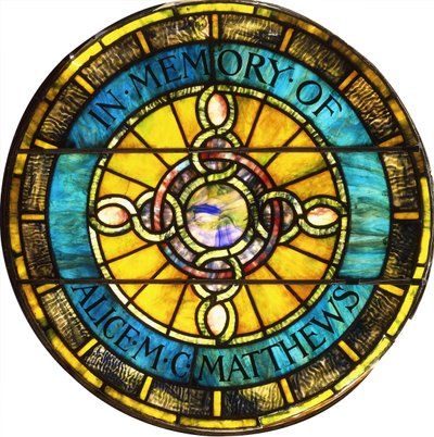 Fenêtre circulaire en verre plombé par Tiffany Studios - Studios Tiffany
