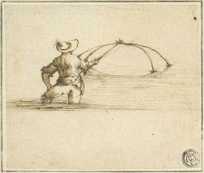 Pêcheur avec filet - Style of Jacques Callot
