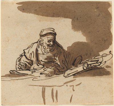Un vieux savant à son bureau - Style of Rembrandt van Rijn