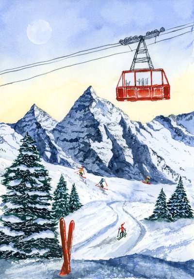 Ski en montagne en hiver - Suchi Deb