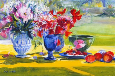 Fleurs de mi-été sur une table de jardin, 1993 - Sue Wales