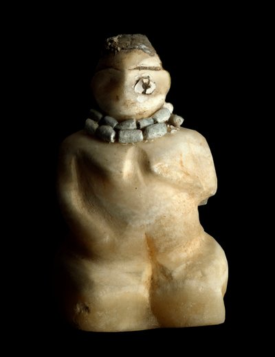Art sumérien : statuette en albâtre d