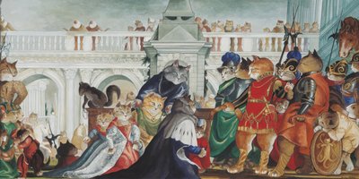Illustration de Cats Galore! A Compendium of Cultured Cats (pub. 2015) - Susan Herbert