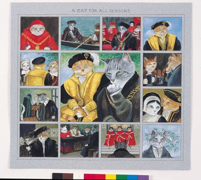 Illustration de Cats Galore! A Compendium of Cultured Cats (pub. 2015) - Susan Herbert