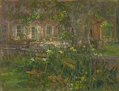 Terrasse en Provence avec des iris - Susan Ryder
