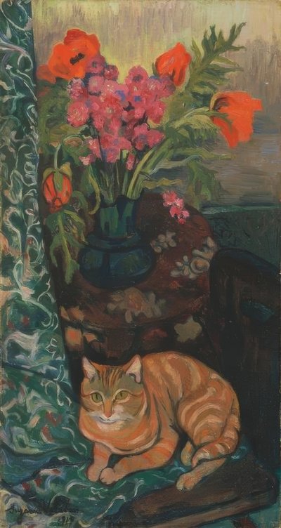 Bouquet et chat - Suzanne Valadon