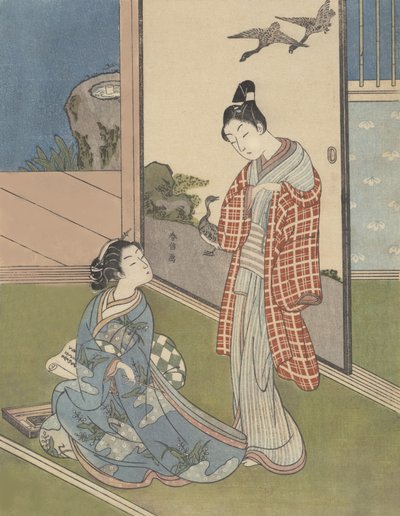 Une fille écrivant une lettre, 18ème siècle - Suzuki Harunobu