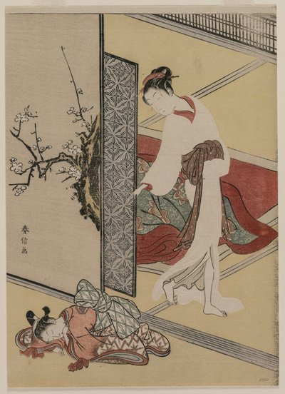Courtisane et assistant endormi - Suzuki Harunobu
