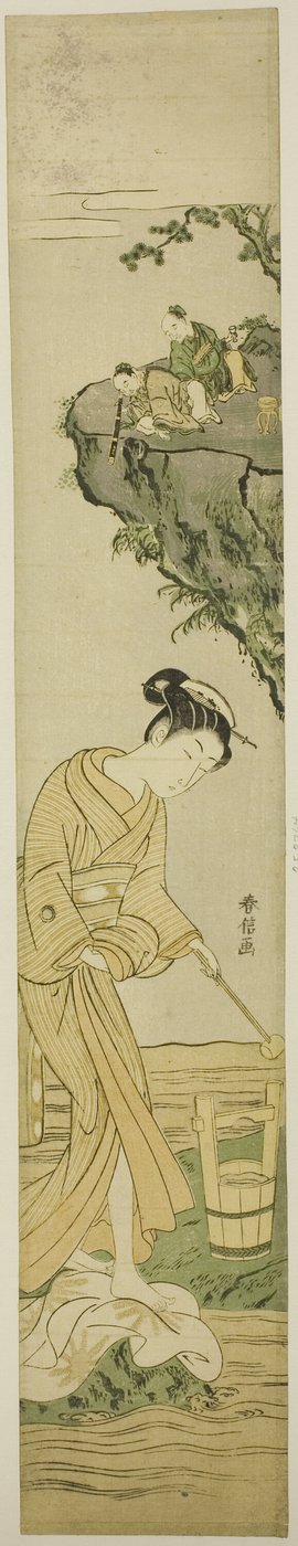 Immortels taoïstes espionnant une jeune beauté - Suzuki Harunobu