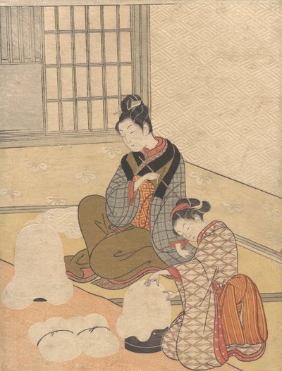 Neige du soir sur le Nurioke, de la série Huit vues de salon - Suzuki Harunobu