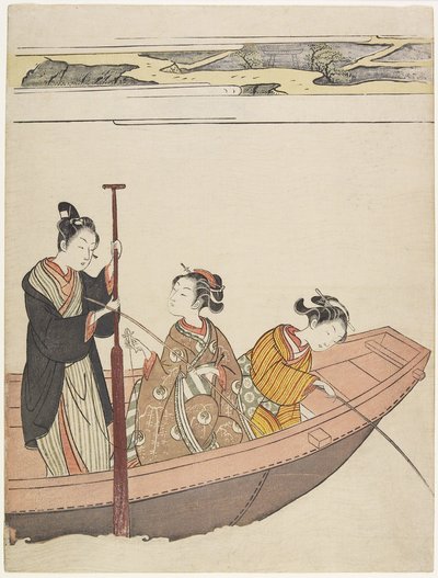 Pêche près du sanctuaire Mimeguri sur la rivière Sumida, vers 1767 - Suzuki Harunobu