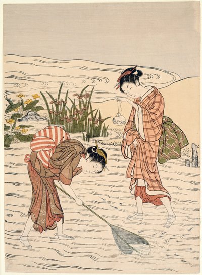 Pêche en eau peu profonde - Suzuki Harunobu