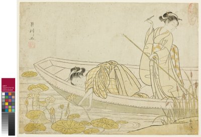 Récolte de fleurs de lotus, 1765 - Suzuki Harunobu