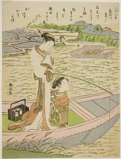 Oies descendant sur la rivière Sumida, de la série "Huit vues à la mode d