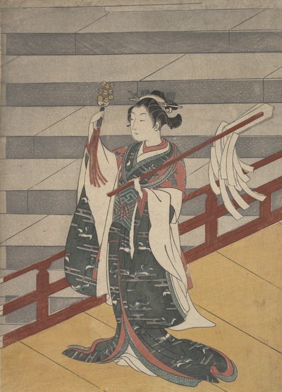 Fille sur un balcon au-dessus d