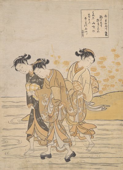 Rivière Bijou à Ide Ide no Tamagawa - Suzuki Harunobu