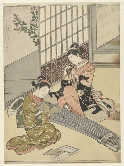 Oies atterrissant près des ponts de koto - Suzuki Harunobu