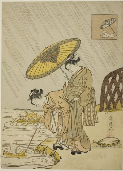 Ono no Komachi priant pour la pluie - Suzuki Harunobu