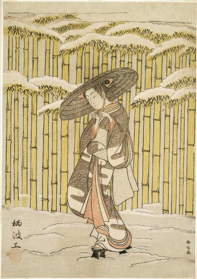 Passage dans la forêt de bambous - Suzuki Harunobu
