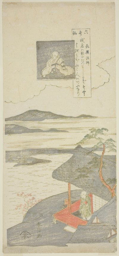 Poème de Kisen Hoshi, de la série "Six célèbres poètes" - Suzuki Harunobu