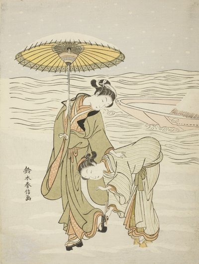 Le Geta encombré de neige, c.1767-68 - Suzuki Harunobu