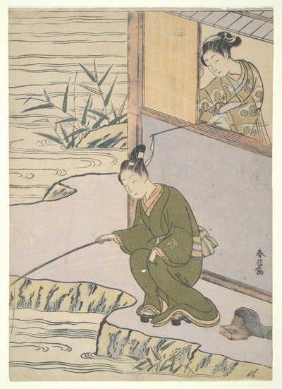 Chatouiller le pêcheur - Suzuki Harunobu