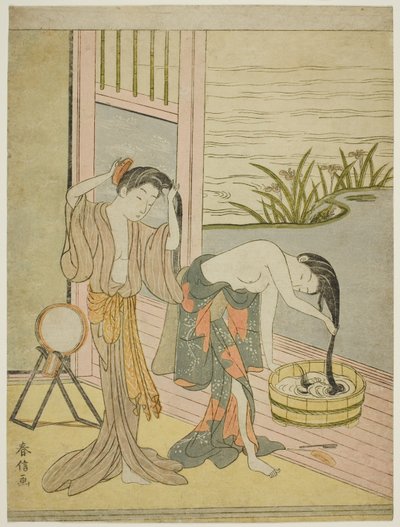Deux femmes se lavant les cheveux - Suzuki Harunobu
