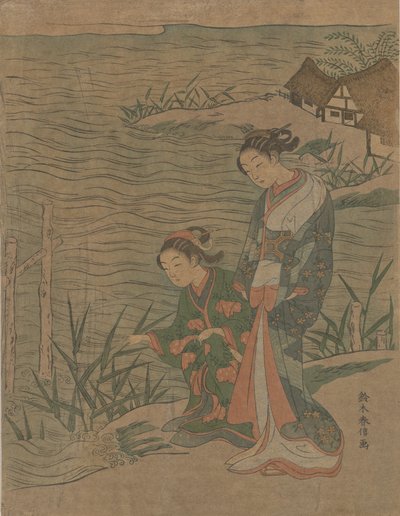 Deux jeunes dames au bord de la mer - Suzuki Harunobu
