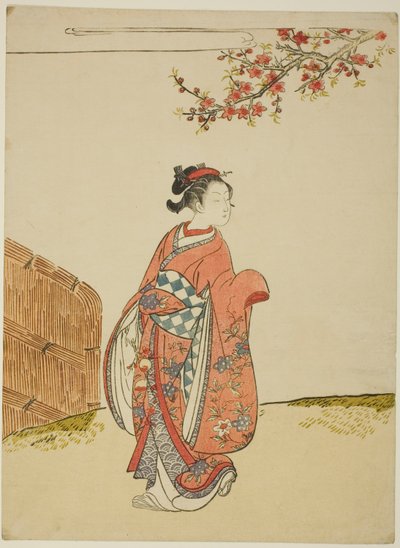 Sous un pêcher - Suzuki Harunobu