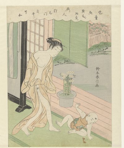Femme et enfant espiègle - Suzuki Harunobu